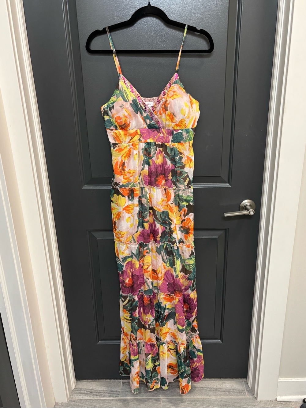 Candie's Floral Tiered Maxi Dress